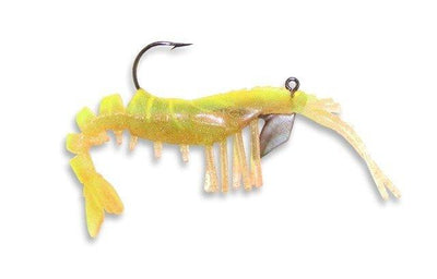 Vudu Shrimp - 2pk Egret Baits 3.25in - 1/4oz Chartreuse 