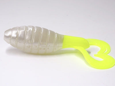 Bubba Clucker Mullet 3” - 7pk Chicken Boy Lures Pearl-Chartreuse 
