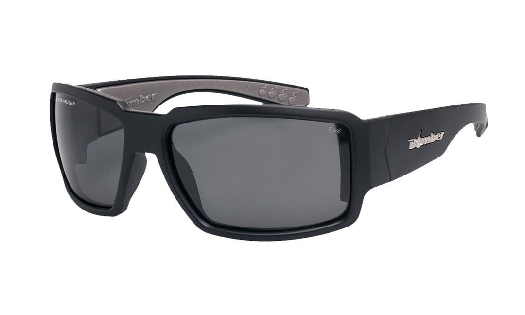 Bomber Polarized Floating Eyewear Bomber Boogie Bomb Matte Black Frame Smoke Polarized Safety Lens