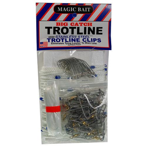 BIG CATCH TROTLINE, 150' 25HK & CLIPS Magic Bait 