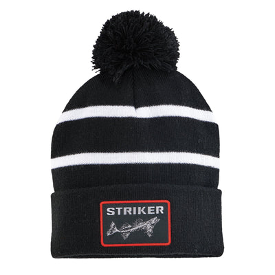 Striker® Striped Pom Hat Clothing Striker Black/White 