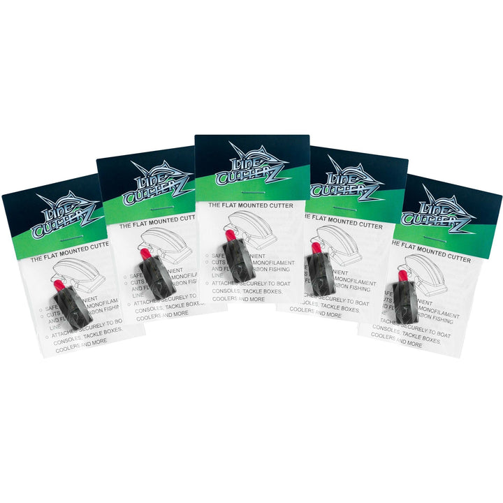 NEW RELEASE! - 5 PACK! Line Cutterz Flat Mount Fishing Line Cutter - Black Cutter Ring Line Cutterz 