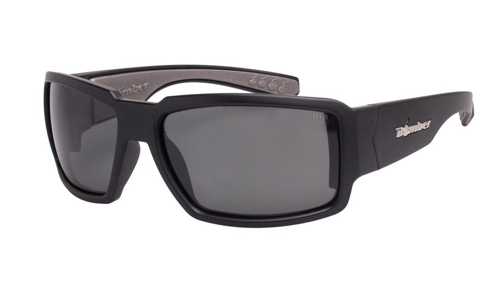 Bomber Floating Safety Eyewear Bomber Boogie Bomb Matte Black Frame Smoke Safety Lens