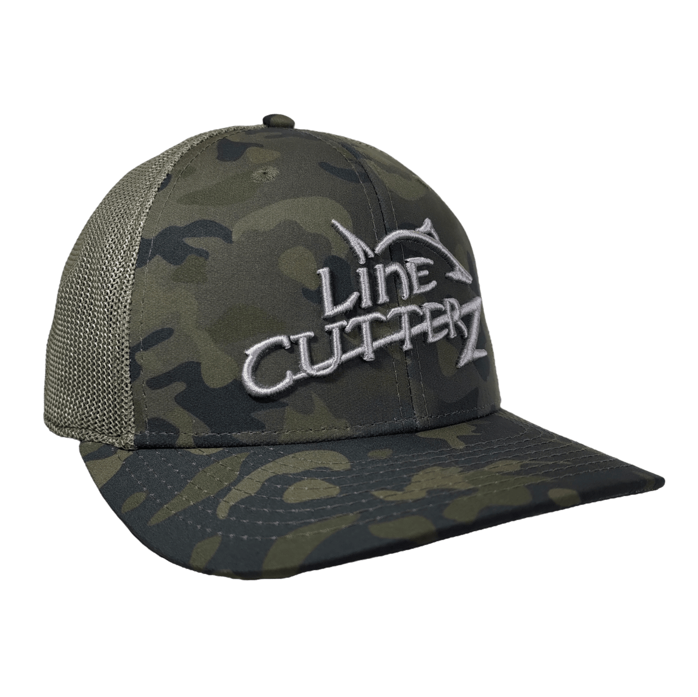 Line Cutterz Raised Embroidery A-Flex Camouflage Hat Hats Line Cutterz 
