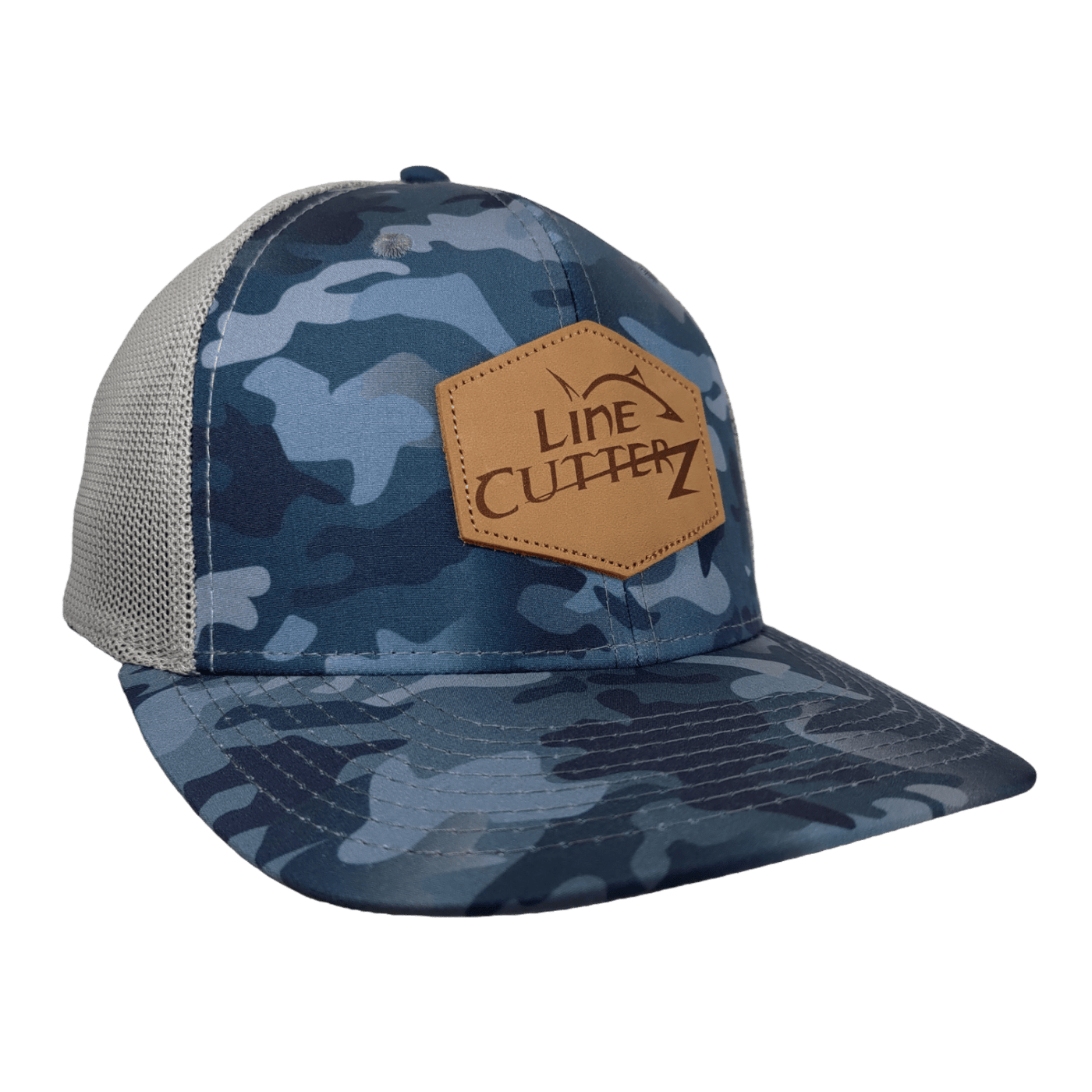Line Cutterz Leather Patch A-Flex Camouflage Hat Hats Line Cutterz 