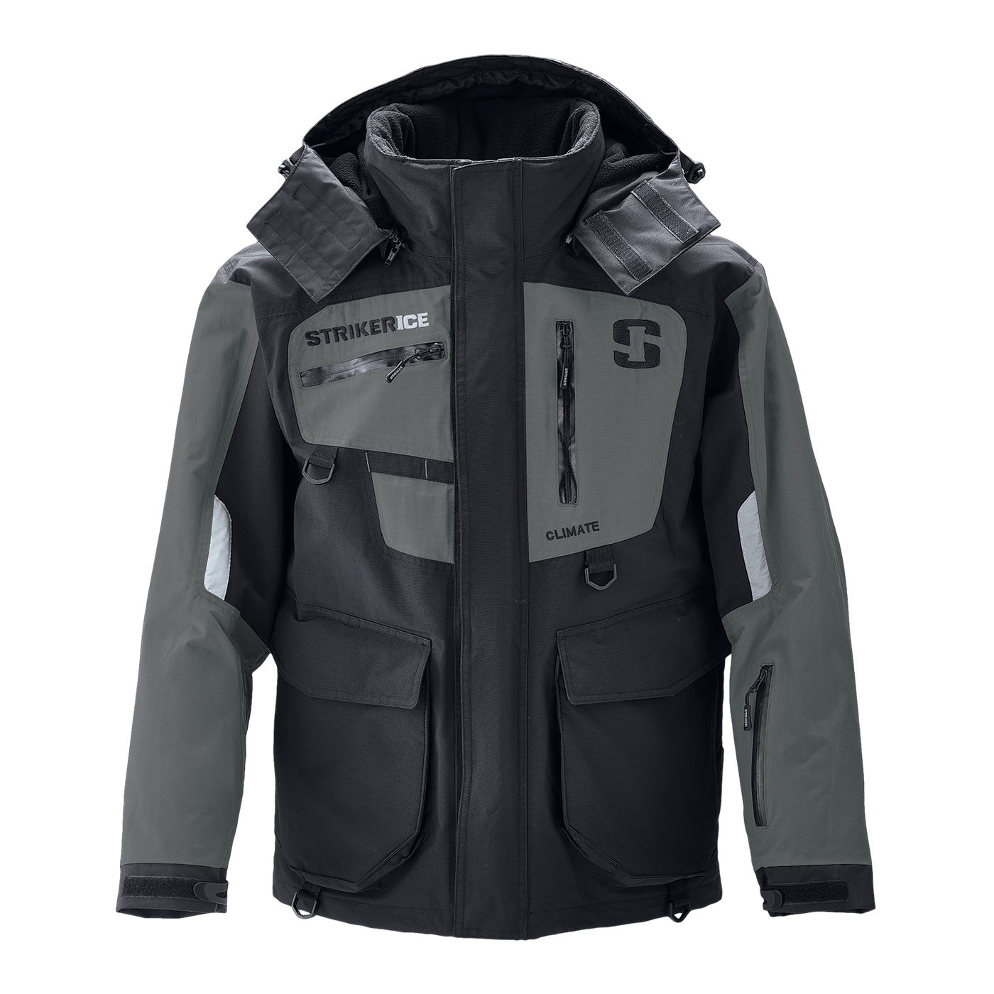 StrikerICE® Men's Climate Ice Fishing Jacket Clothing Striker Black/Gray 5XL 
