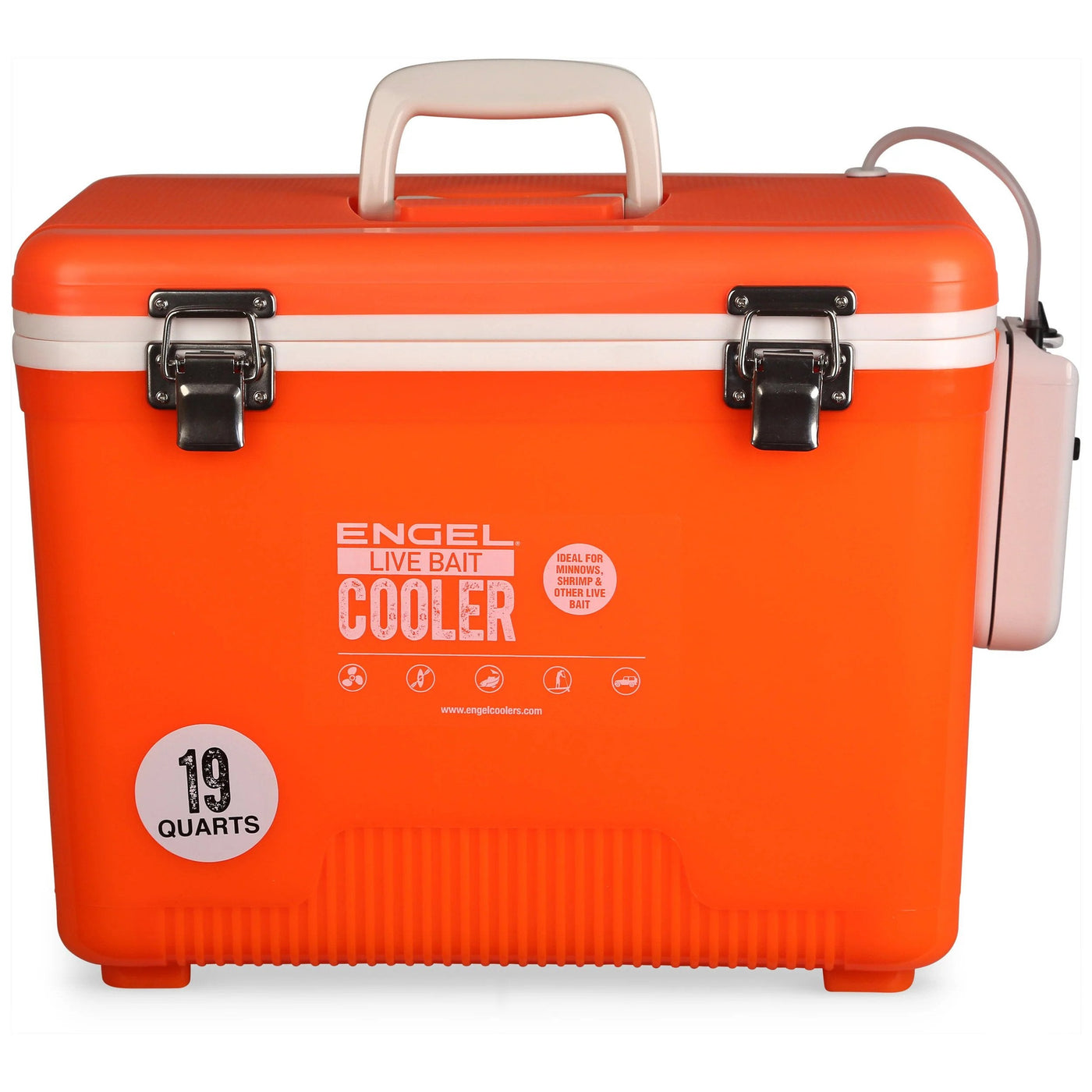 Engel® 19 Quart Live Bait Drybox/Cooler Coolers Engel Coolers Hi-Vis Orange 