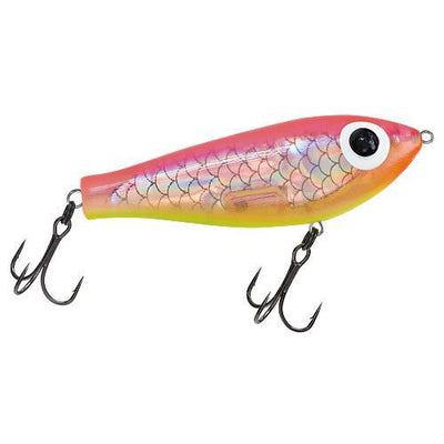 Paul Brown's Fat Boy Pro Sinking Twitchbait Lure Mirrolure Pink Back Silver Insert Chartreuse Belly Orange Throat 