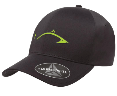 Flexfit Black Delta Hat with LC Pro Fish Logo Hats Line Cutterz S/M 