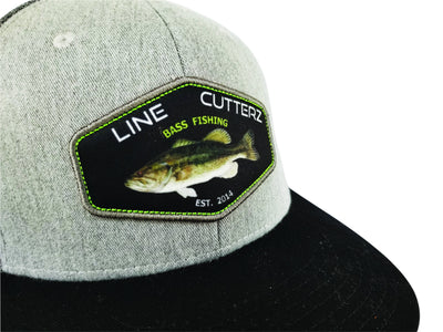 *NEW* Line Cutterz Gray Bass Patch Snapback Hats Line Cutterz 