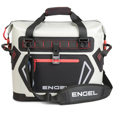 Engel® HD20 Heavy-Duty Soft Sided Cooler Bag Coolers Engel Coolers Light Gray/Red 