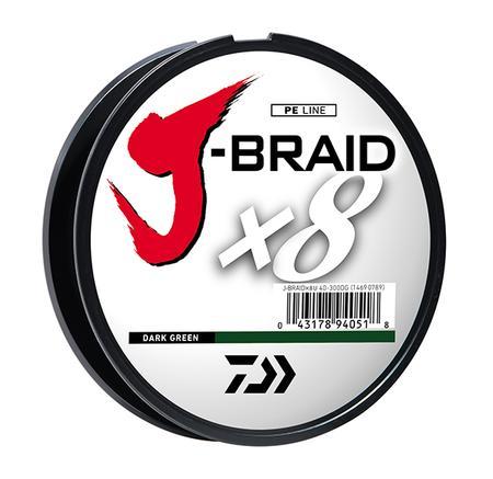 Daiwa J-Braid x8 Braided Line Daiwa Dark Green 150yd 10lb