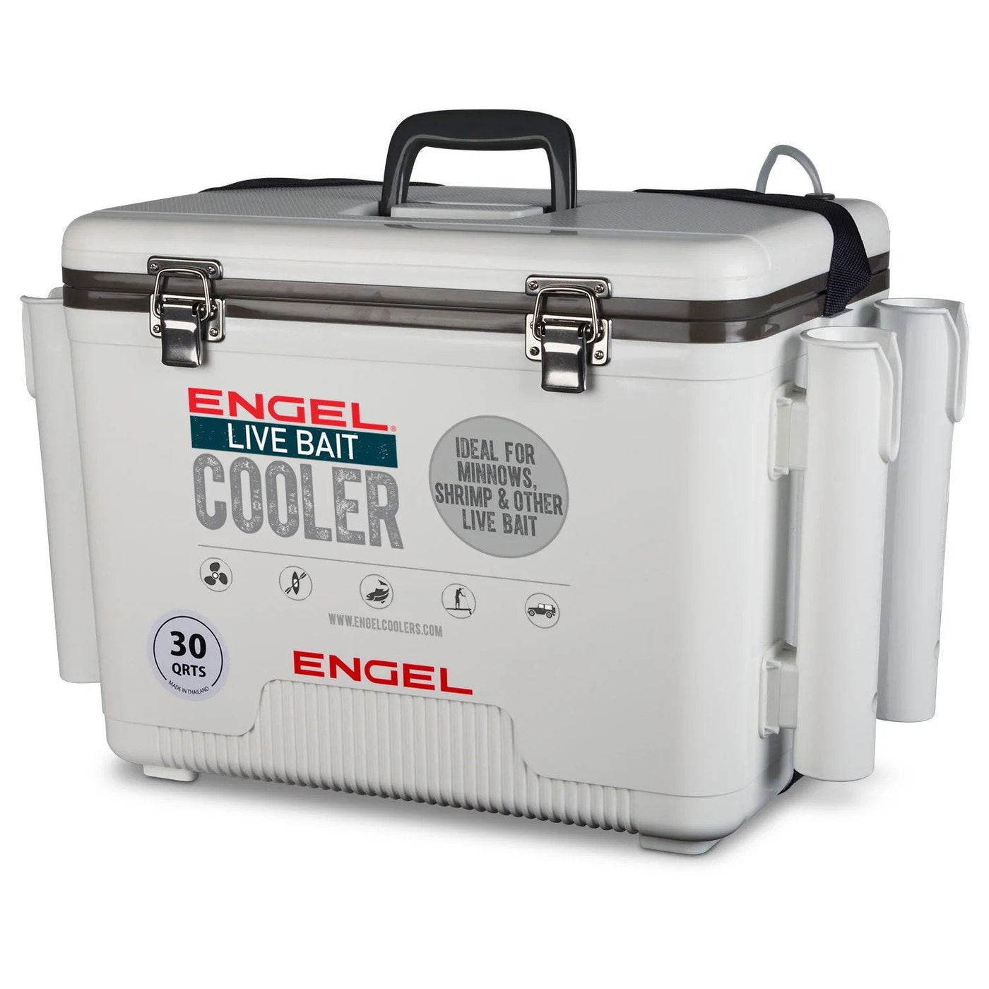 Engel® 30 Quart Live Bait Drybox/Cooler with Rod Holders Coolers Engel Coolers 