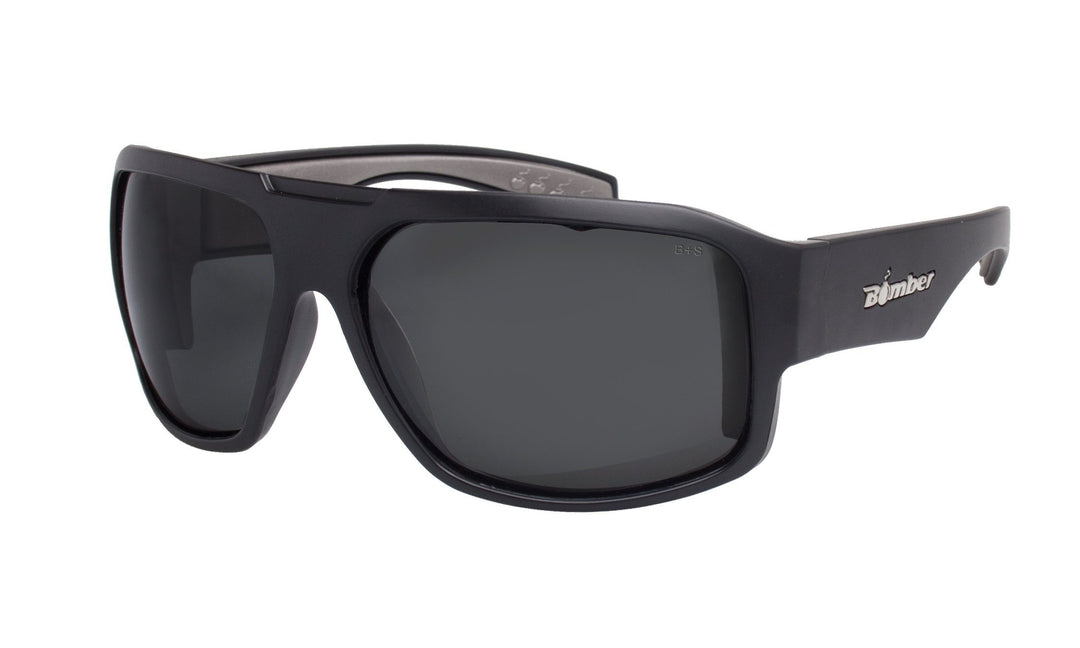 Bomber Floating Safety Eyewear Bomber Mega Bomb Matte Black Frame Smoke Safety Lens