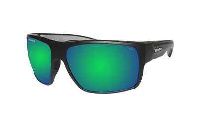 Bomber Polarized Floating Eyewear Bomber Mana Bomb Matte Black Frame Green Mirror Polarized Safety Lens