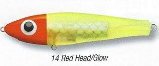 Paul Brown's Original Suspending Twitchbait Lure Mirrolure Red Head Glow 