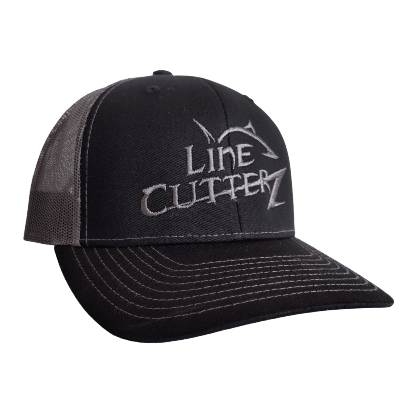 Line Cutterz Meshback Trucker Snapback Hats Line Cutterz Black/Grey - Grey Logo 