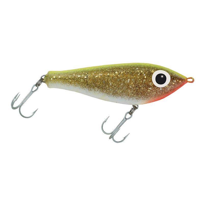 Paul Brown's Fat Boy Suspending Twitchbait Lure Mirrolure Chartreuse Gold White Belly 