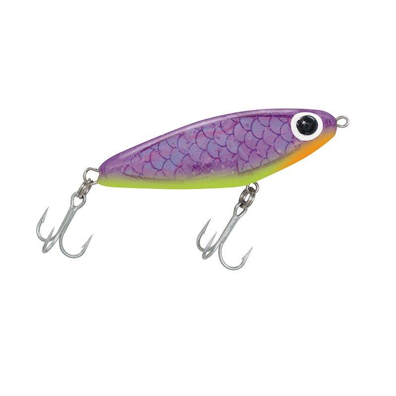 Paul Brown's Soft-Dine Suspending Twitchbait Lure Mirrolure Purple Chartreuse Belly 