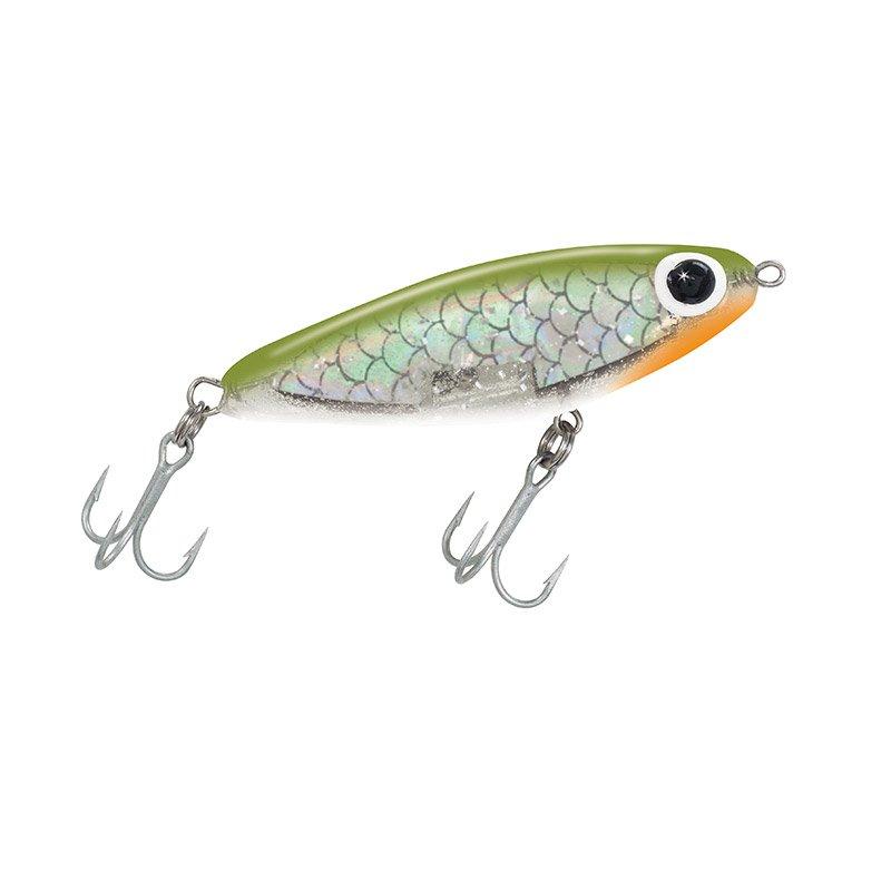 Paul Brown's Soft-Dine Suspending Twitchbait Lure Mirrolure Bayou Green Back Silver Whisker Glitter 
