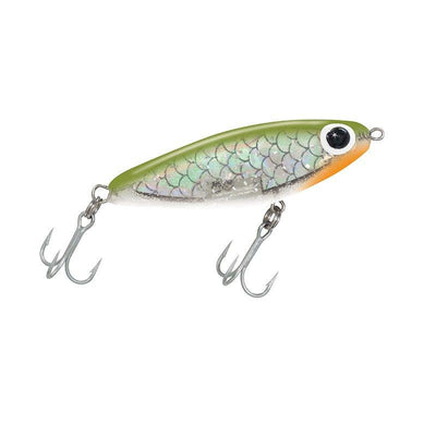 Paul Brown's Soft-Dine Suspending Twitchbait Lure Mirrolure Bayou Green Back Silver Whisker Glitter 