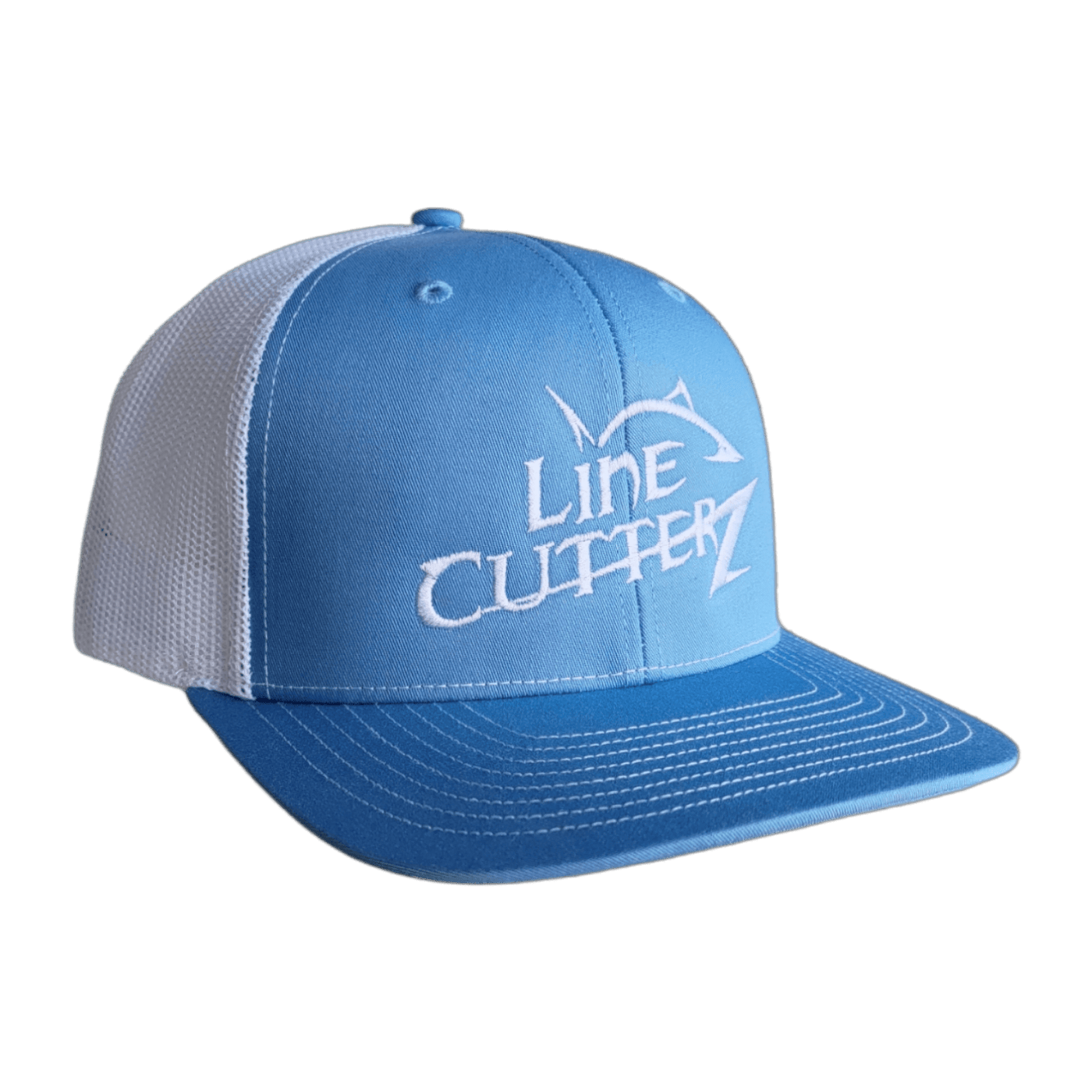 Line Cutterz Meshback Trucker Snapback Hats Line Cutterz Sky Blue/White 