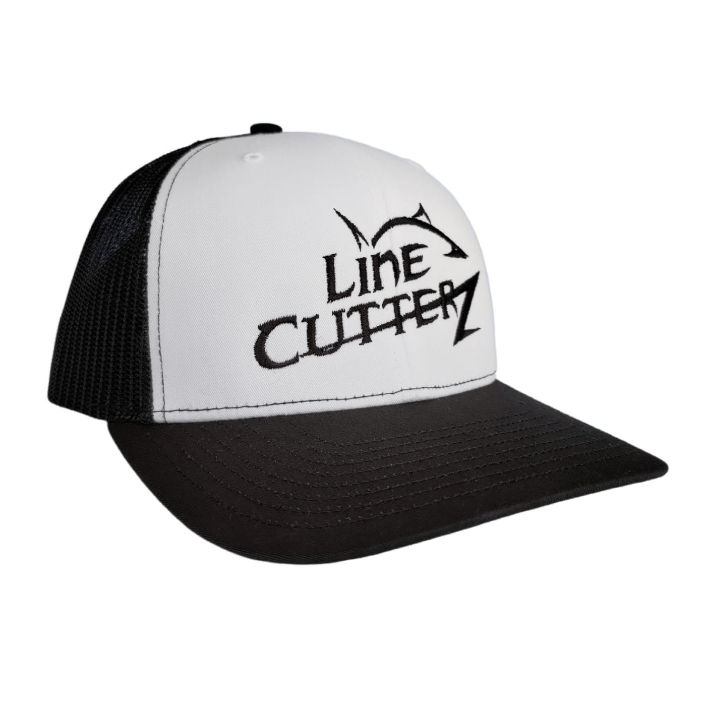 Line Cutterz Meshback Trucker Snapback Hats Line Cutterz White/Black 