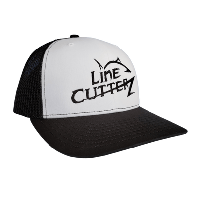 Line Cutterz Meshback Trucker Snapback Hats Line Cutterz White/Black 