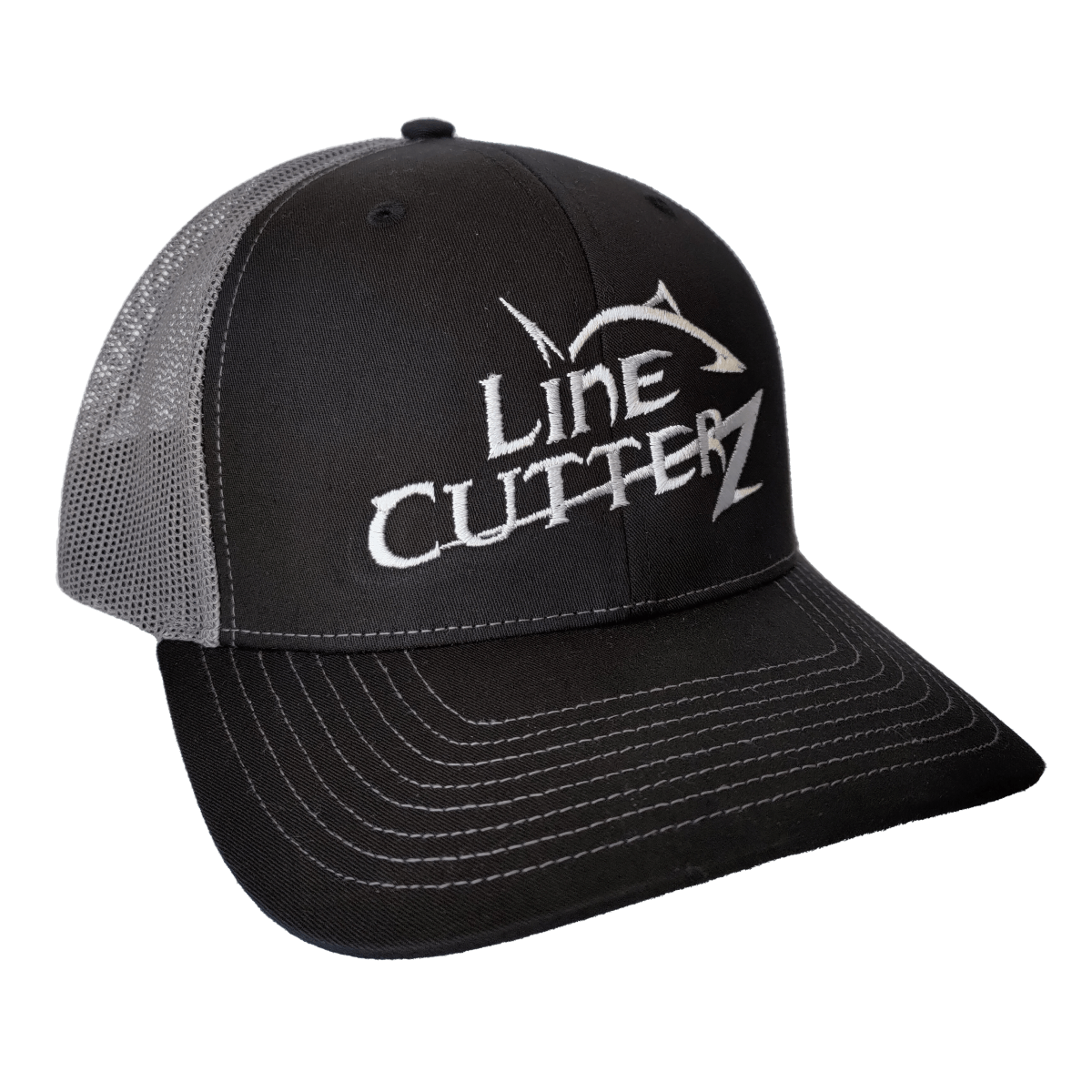 Line Cutterz Meshback Trucker Snapback Hats Line Cutterz Black/Grey 