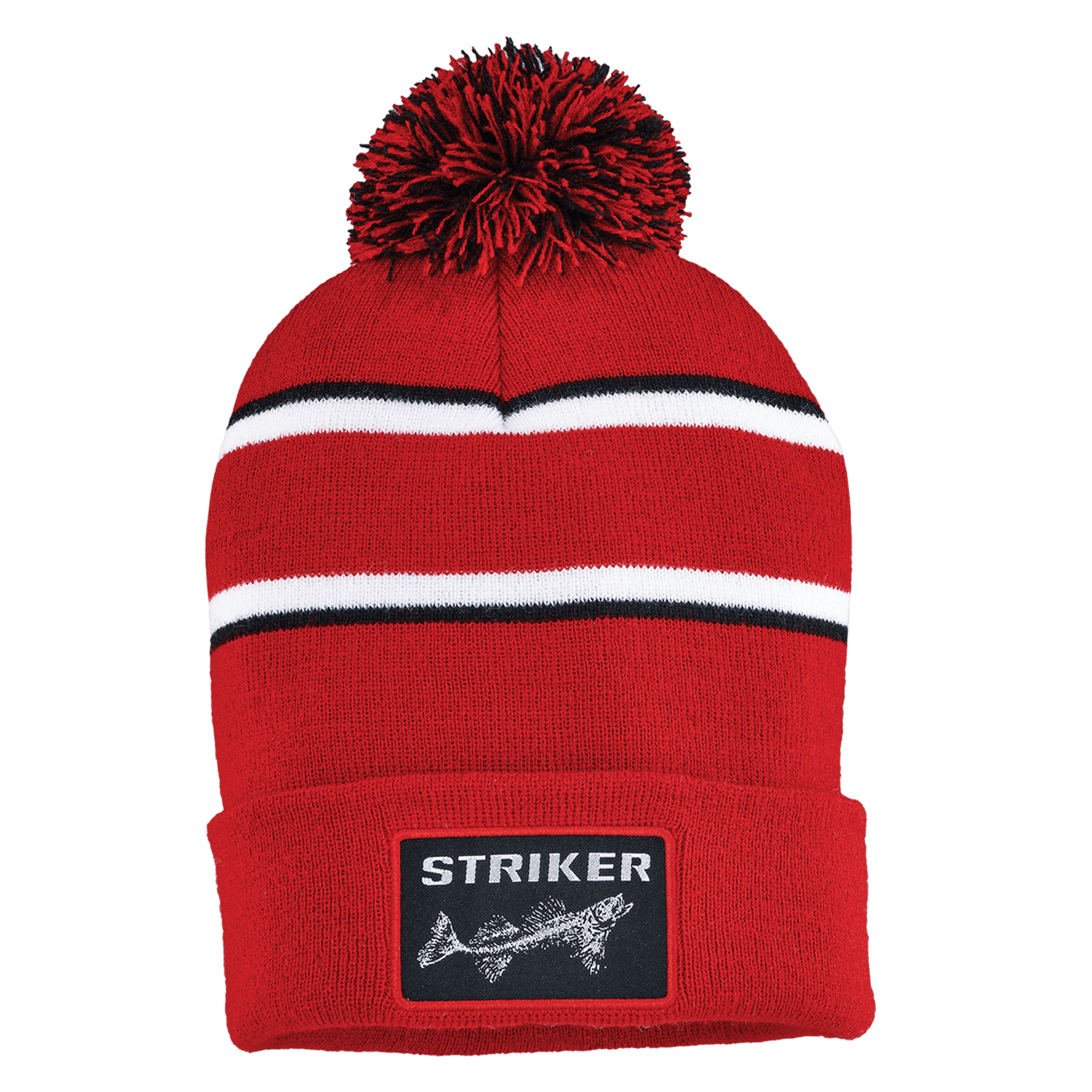 Striker® Striped Pom Hat Clothing Striker Red/White 
