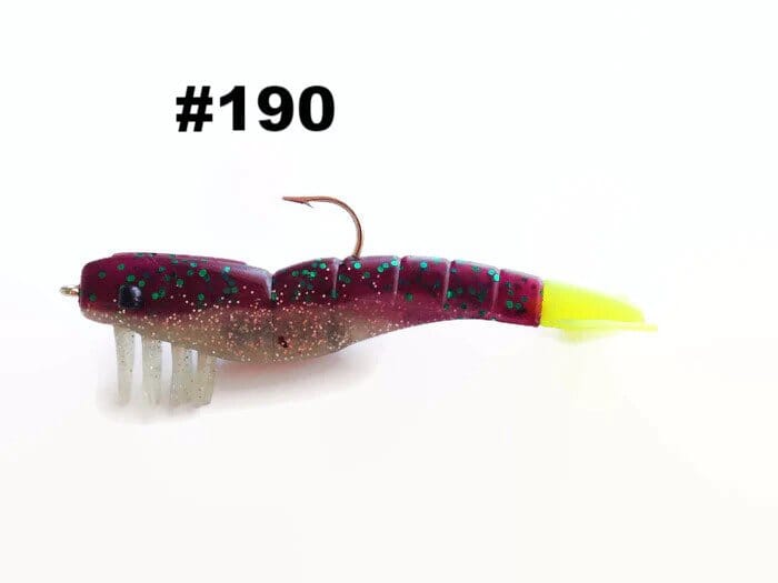 H&H TKO Shrimp Lure H&H Lure Company 1/4oz Mardi Gras Glow/Chart Tail 