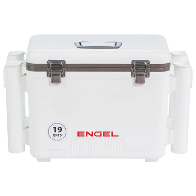 Engel® 19 Quart Drybox/Cooler with Rod Holders Coolers Engel Coolers White 