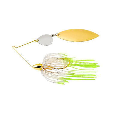 War Eagle Gold Frame Tandem Willow Spinnerbait War Eagle Custom Lures 1/2 oz Hot Blue Herring 