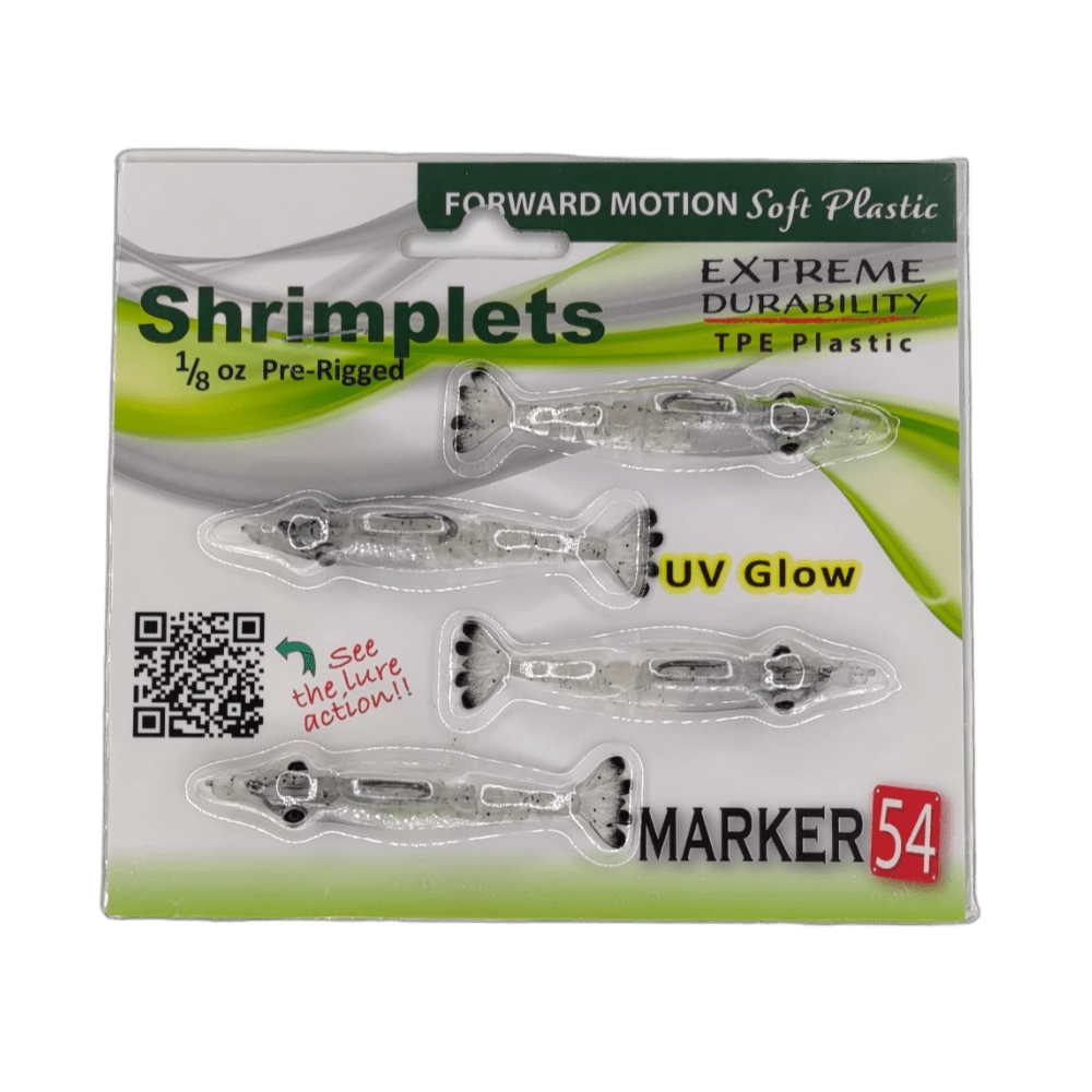 Shrimplets - 2.5" 4pk Lure Marker 54 White 