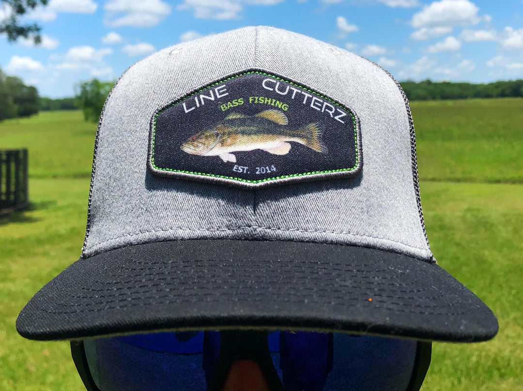 *NEW* Line Cutterz Gray Bass Patch Snapback Hats Line Cutterz 