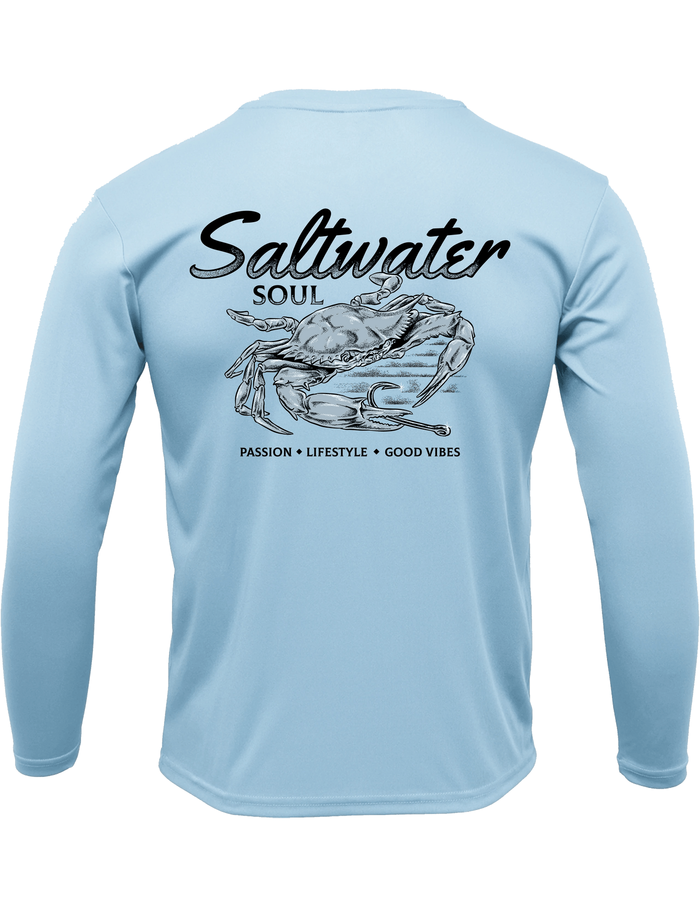 Saltwater Soul - Blue Crab - Men's Performance Long-Sleeve Shirt Apparel Saltwater Soul Small 