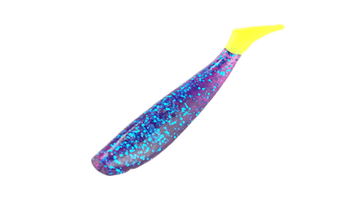 KWigglers 4in Paddle Tail 5pk KWigglers Electric Grape / Chartreuse 