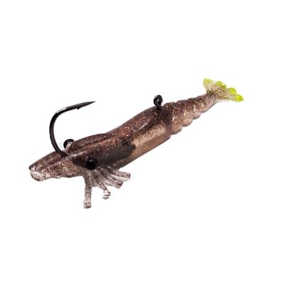 Jerk Shrimp 2pk Lure Marker 54 Brown w/ Chartreuse Tail 