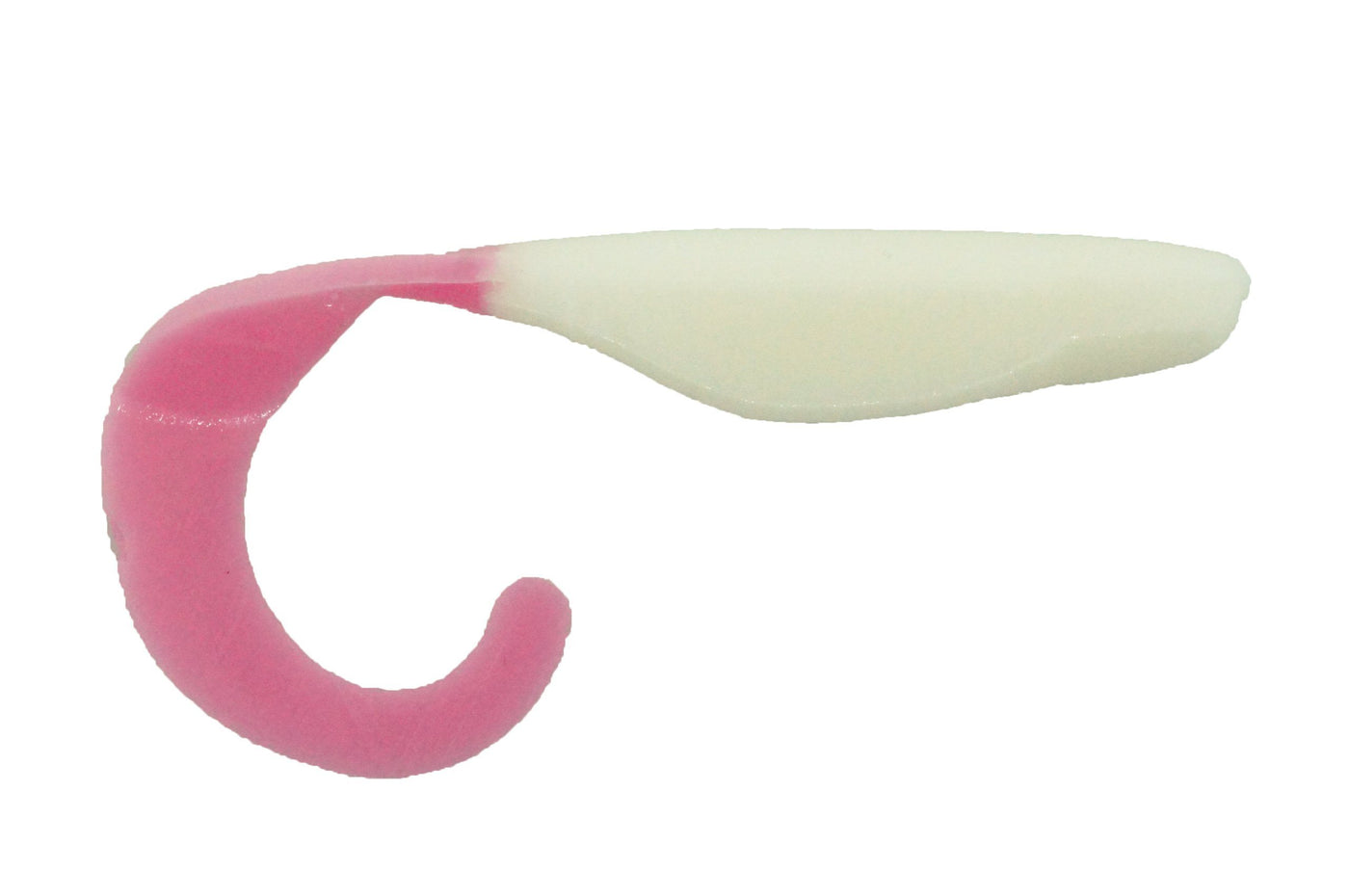 Curly Shad - 4″ Saltwater Lure Bass Assassin Lures White/Pink Tail 