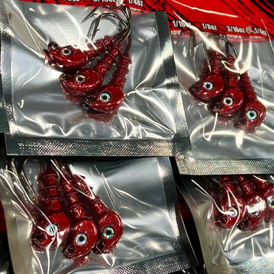 Salty Head Jig Heads - Razor Series Lure Salty Head Jigs 1/16oz Red 