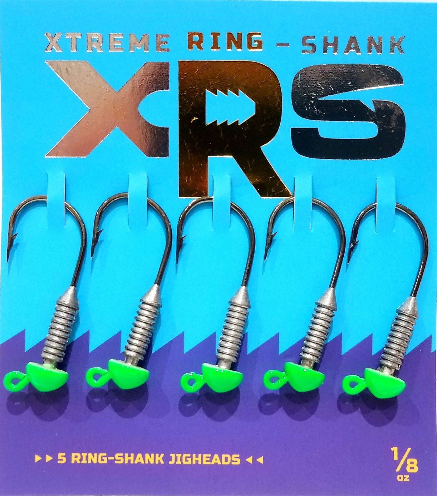 XRS Jighead 5pk Lure Smart Tackle LLC Chartreuse 1/8 oz 