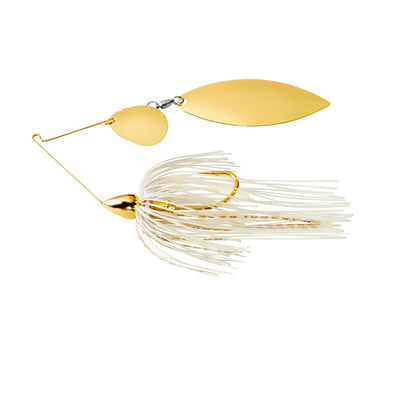 War Eagle Gold Frame Tandem Willow Spinnerbait War Eagle Custom Lures 1/2 oz White Gold 