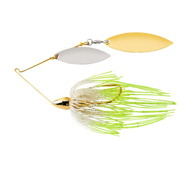 War Eagle Gold Frame Double Willow Spinnerbait Lure War Eagle Custom Lures 3/4 oz Hot Blue Herring 