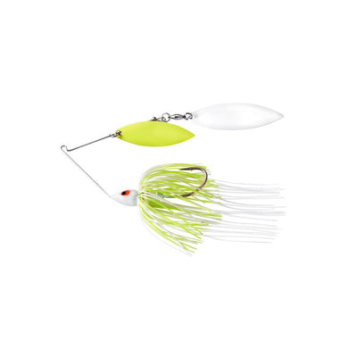 War Eagle Painted Head w/ Painted Double Willow Blades Spinnerbait Lure War Eagle Custom Lures 1/2 oz White Chartreuse 