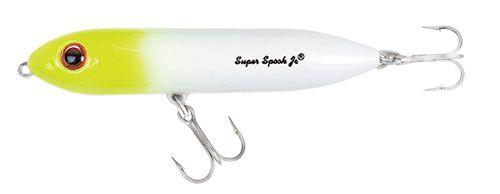 Heddon Super Spook Jr Heddon Lures 1/2oz White Chartreuse Head 