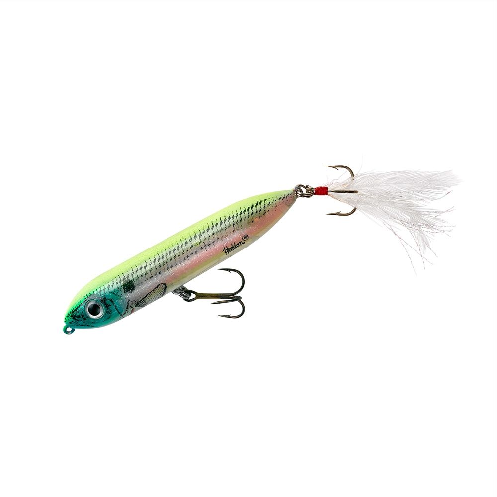 Heddon Feather Dressed Super Spook Jr Lure Heddon Lures 1/2oz Okie Shad 